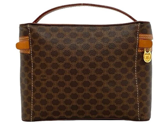 Triomphe Céline Sac Vanity CELINE Vintage Macadam Marron - vue 3