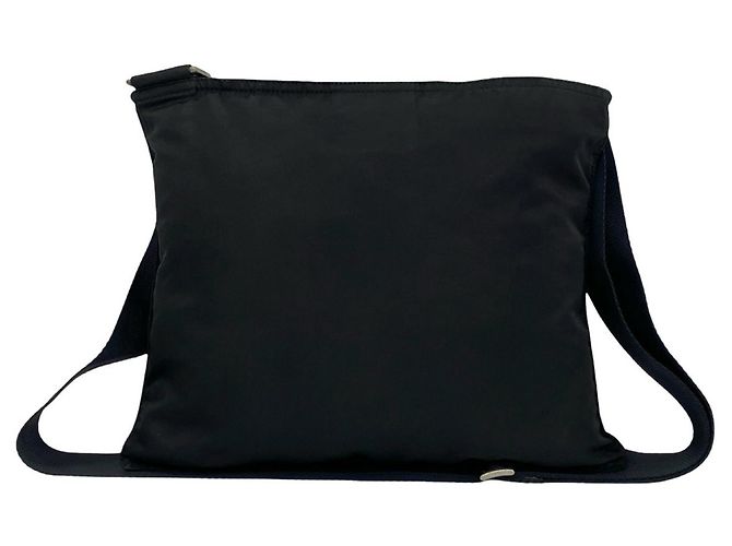 Sac à épaule en nylon Prada avec plaque logo triangle Noir - vue 3