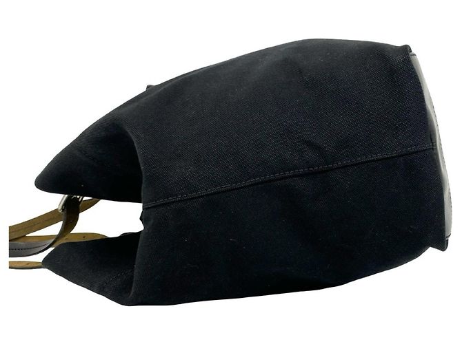 Tote Prada Triangle Logo Shopper aus Canvas und Leder Schwarz - Ansicht 5