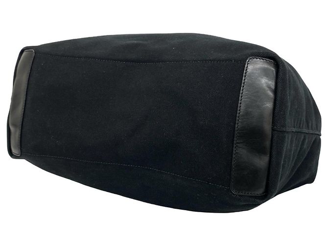 Tote Prada Triangle Logo Shopper aus Canvas und Leder Schwarz - Ansicht 8