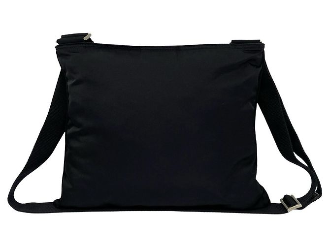 Borsa a spalla in nylon con logo Triangle Prada Nero - vista 3