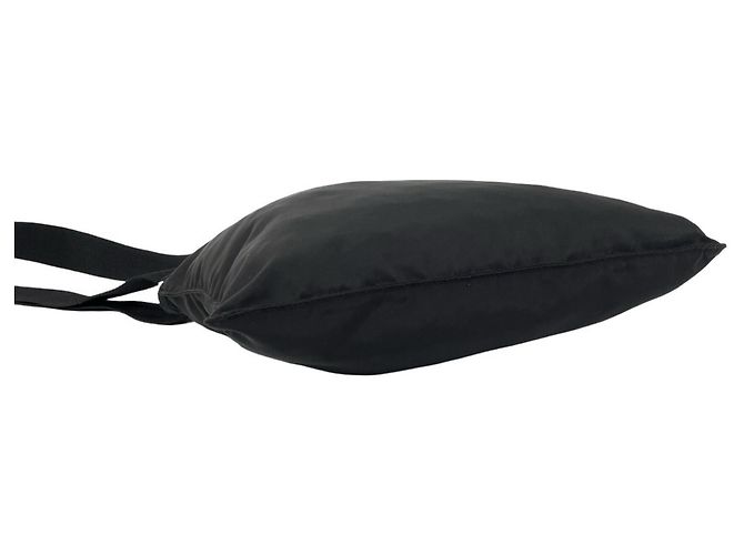 Borsa a spalla in nylon con logo Triangle Prada Nero - vista 7