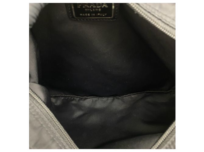 Borsa a spalla in nylon con logo Triangle Prada Nero - vista 9