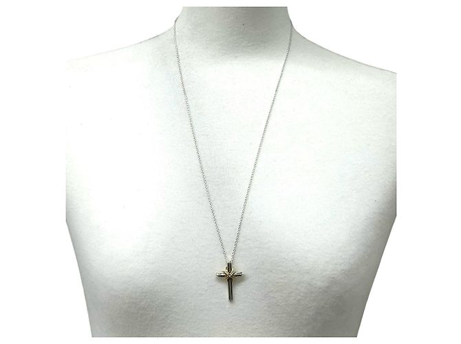 Autre Marque Collana Croce Tiffany Signature Argento D'oro - vista 2