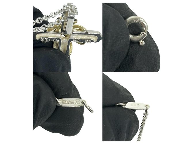 Autre Marque Collana Croce Tiffany Signature Argento D'oro - vista 3