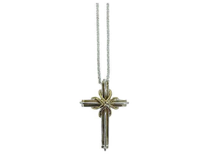 Autre Marque Collana Croce Tiffany Signature Argento D'oro - vista 4