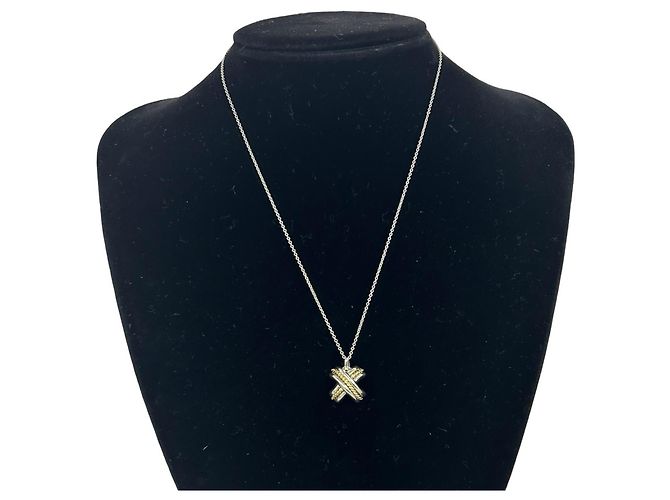 Autre Marque Collana Croce Tiffany Signature Argento D'oro - vista 2