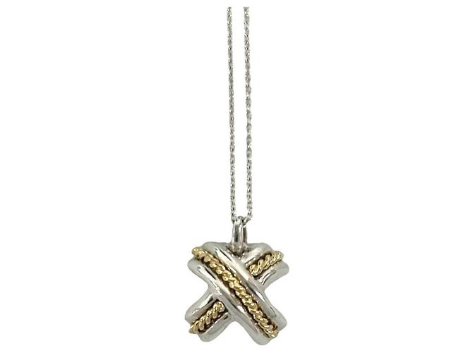 Autre Marque Collana Croce Tiffany Signature Argento D'oro - vista 4