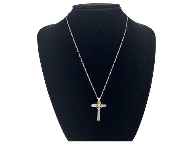 Autre Marque Collana Croce Tiffany Signature Argento D'oro - vista 2