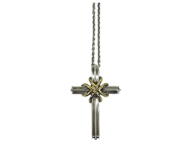 Autre Marque Collana Croce Tiffany Signature Argento D'oro - vista 4