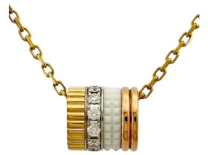 Collar Boucheron Quatre Whites Plata Dorado - vista 3