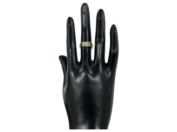 Autre Marque Tiffany Grooved Signature Ring Silber Golden - Ansicht 2