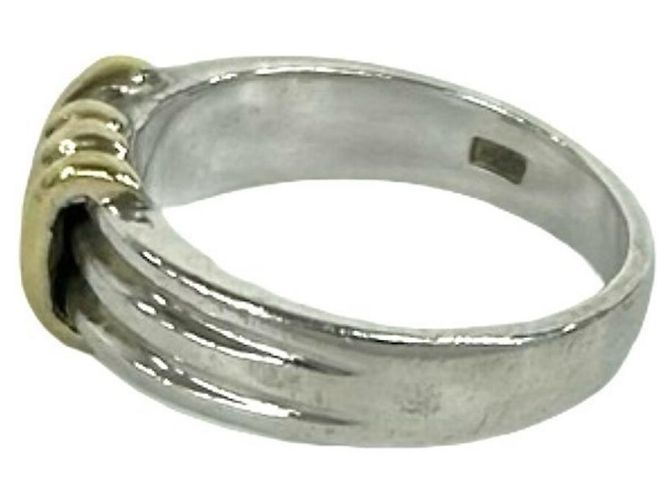 Autre Marque Tiffany Grooved Signature Ring Silber Golden - Ansicht 4
