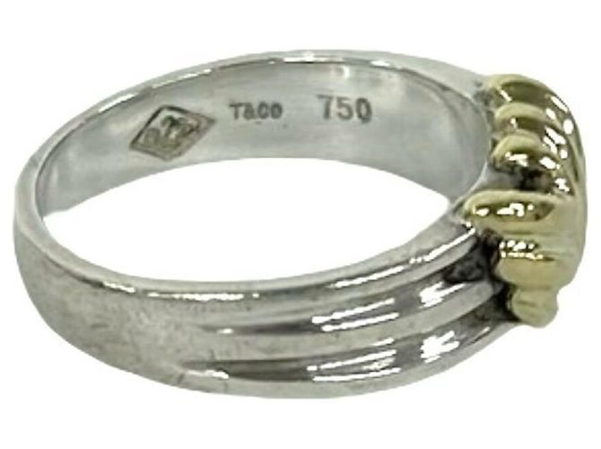 Autre Marque Tiffany Grooved Signature Ring Silber Golden - Ansicht 5