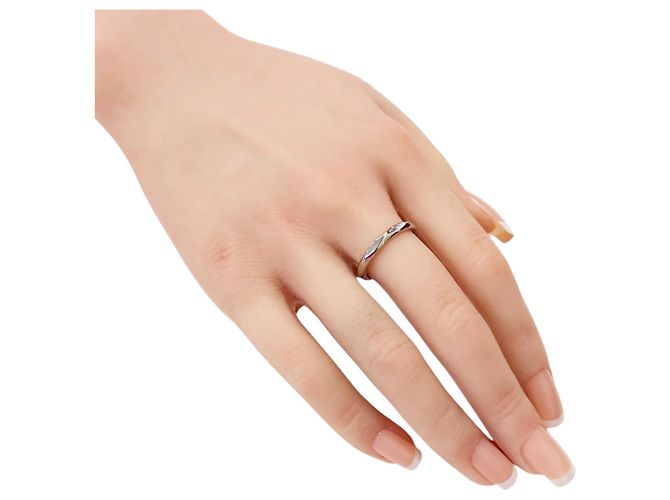 Anillo Alianza Boucheron Facette de Platino Plata - vista 2