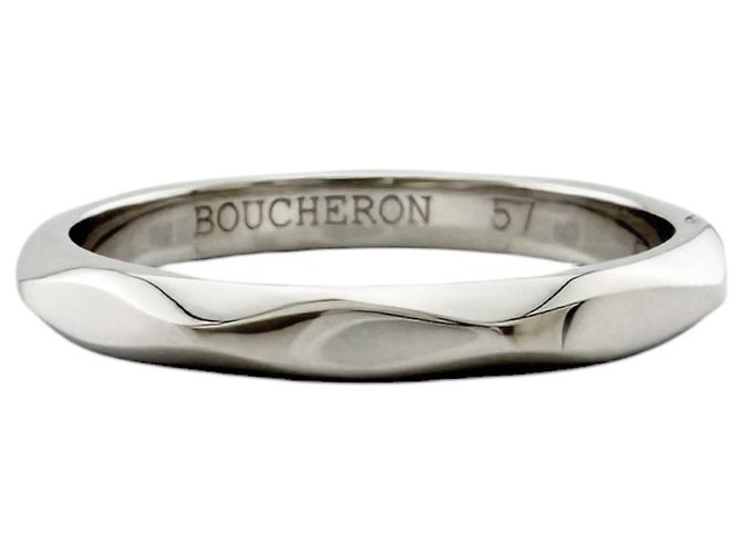 Anillo Alianza Boucheron Facette de Platino Plata - vista 3