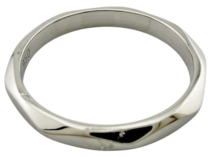 Anillo Alianza Boucheron Facette de Platino Plata - vista 4