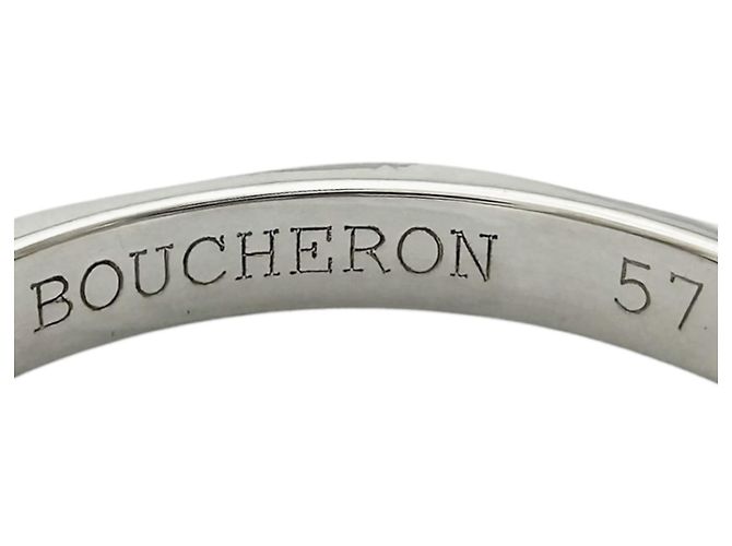 Anillo Alianza Boucheron Facette de Platino Plata - vista 5