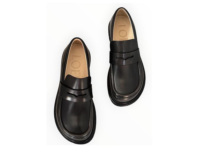 Mocassini Loewe in pelle nera con suola chunky Nero - vista 11