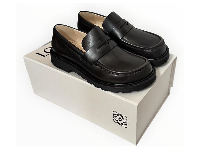 Mocassini Loewe in pelle nera con suola chunky Nero - vista 13