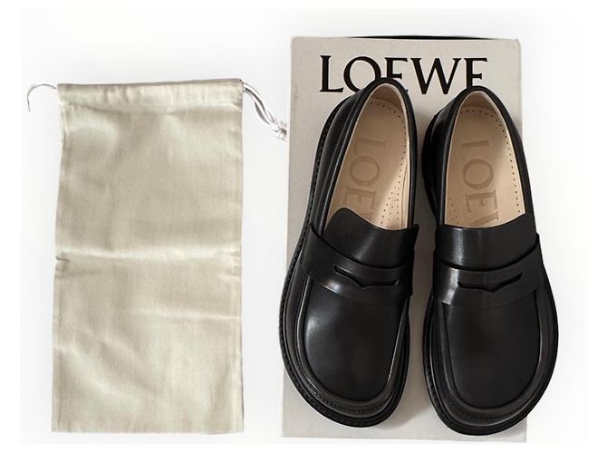 Mocassini Loewe Blaze in pelle - Mink/Black - vista 14