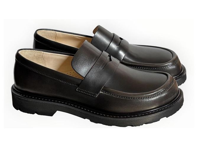 Mocassini Loewe Blaze in pelle - Mink/Black - vista 3