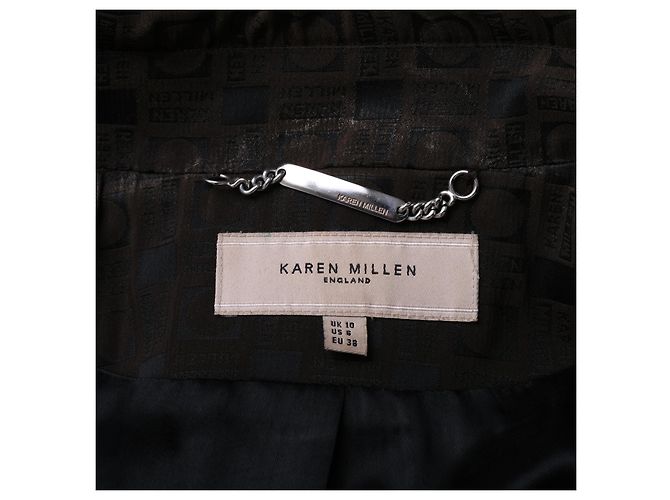 Autre Marque Gabardina con cinturón de jacquard monograma marrón Karen Millen Castaño - vista 12