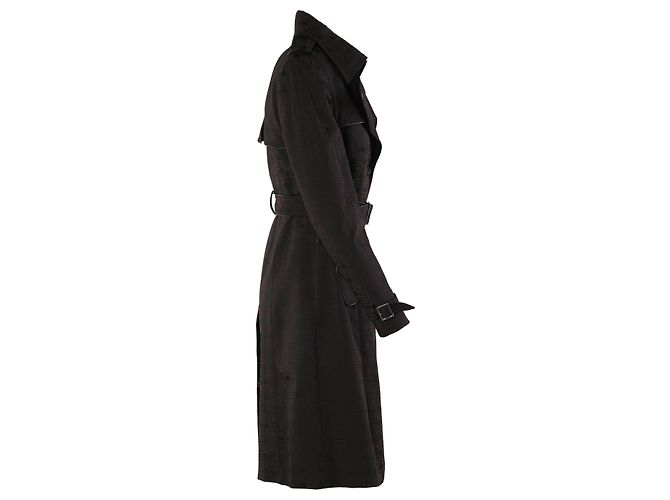 Autre Marque Gabardina con cinturón de jacquard monograma marrón Karen Millen Castaño - vista 2