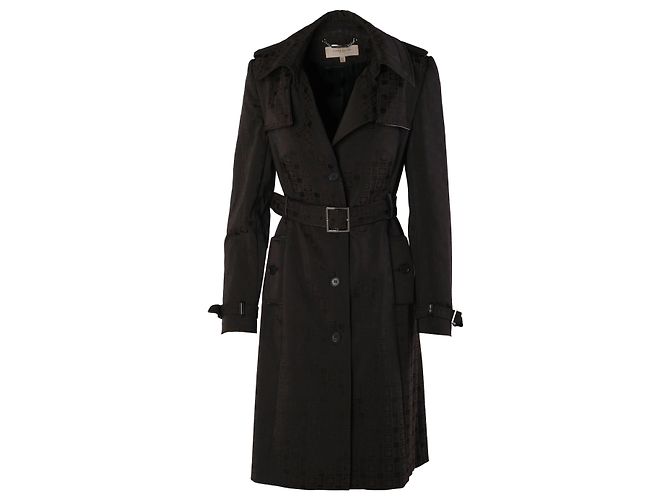 Autre Marque Gabardina con cinturón de jacquard monograma marrón Karen Millen Castaño - vista 3