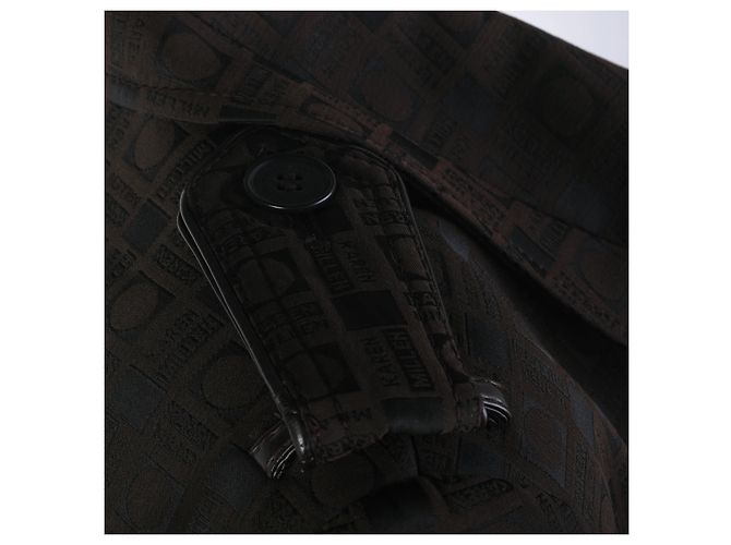 Autre Marque Gabardina con cinturón de jacquard monograma marrón Karen Millen Castaño - vista 6