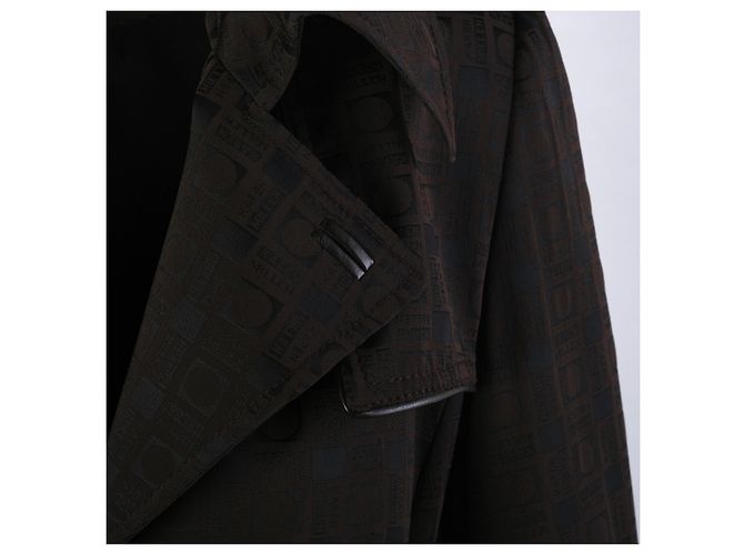 Autre Marque Gabardina con cinturón de jacquard monograma marrón Karen Millen Castaño - vista 7