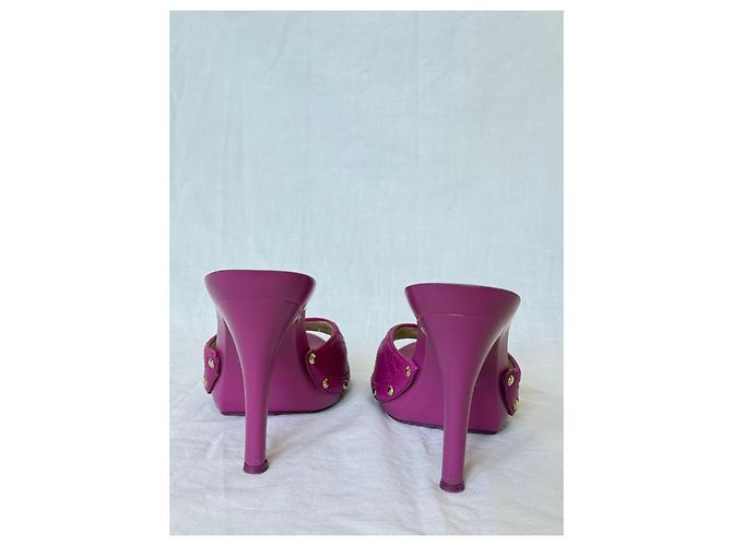 Mules em couro acolchoado rosa Christian Dior - vista 9