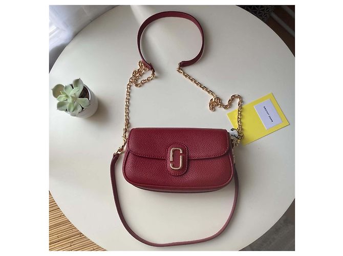 Borsa a tracolla in pelle rossa Marc Jacobs Rosso - vista 8