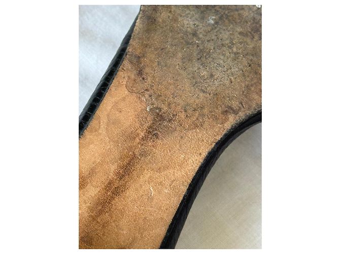 Sandali slide Prada in pelle nera con dettaglio fibbia Nero - vista 11