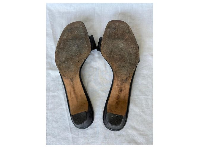 Sandali slide Prada in pelle nera con dettaglio fibbia Nero - vista 9