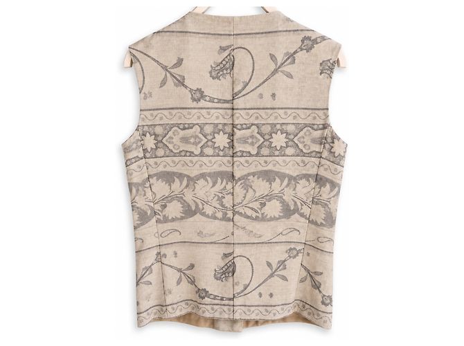 Max Mara Women's Tailored Linen & Wool Vest – Beige Botanical Print – IT 42 Grigio - vista 2