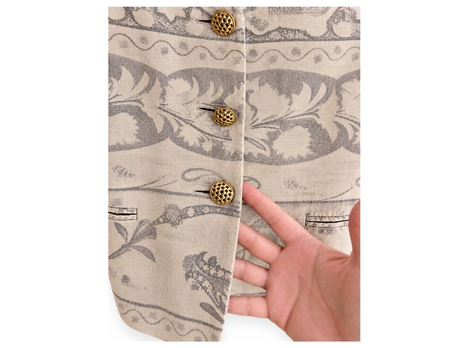 Max Mara Women's Tailored Linen & Wool Vest – Beige Botanical Print – IT 42 Grigio - vista 4