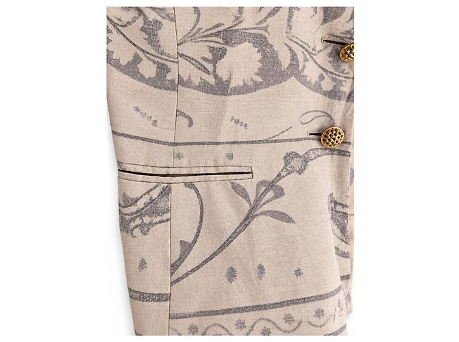 Max Mara Women's Tailored Linen & Wool Vest – Beige Botanical Print – IT 42 Grigio - vista 5