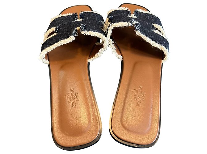Sandalias Hermès Blue Denim - vista 2