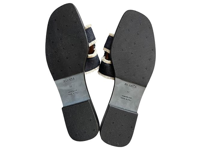 Sandalias Hermès Blue Denim - vista 5