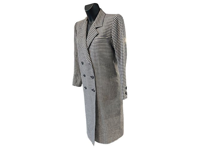 Autre Marque Abrigo largo de cuadros gris Saint Laurent - vista 3