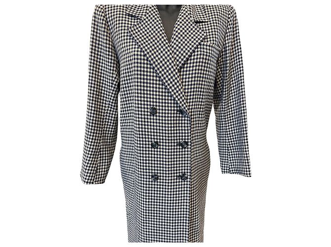 Autre Marque Abrigo largo de cuadros gris Saint Laurent - vista 5