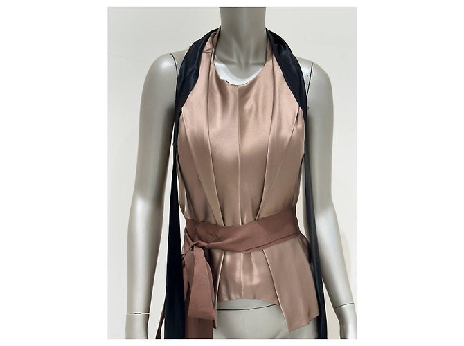 Autre Marque Top halter drapeado de seda Juan Carlos Obando Talla 4 de segunda mano - vista 2