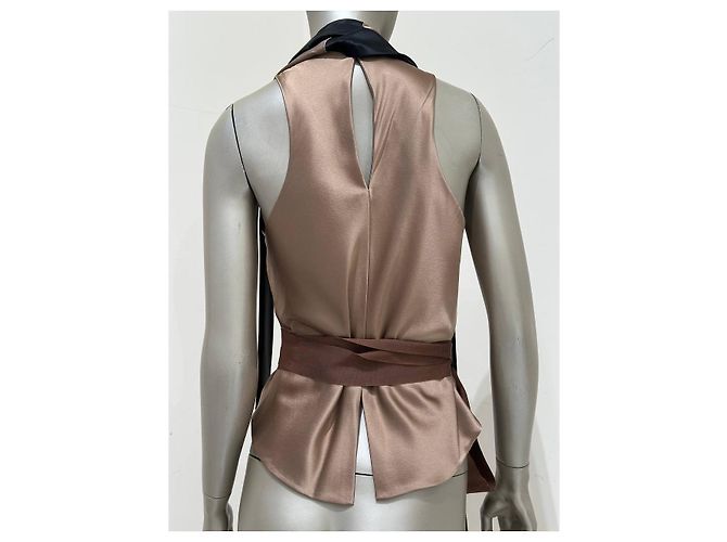 Autre Marque Top halter drapeado de seda Juan Carlos Obando Talla 4 de segunda mano - vista 3
