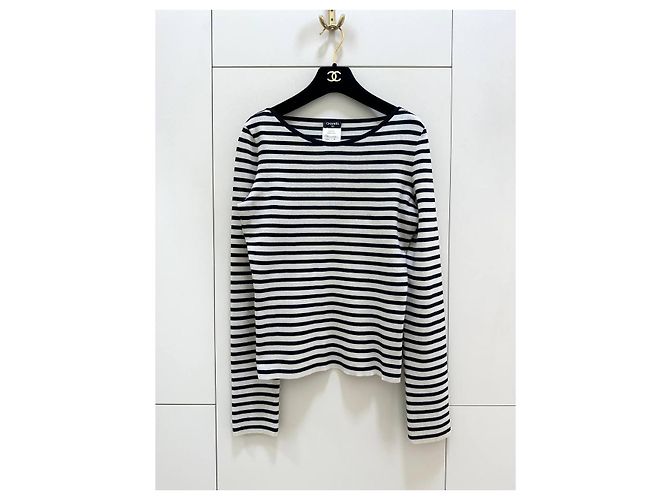 Top de malha riscado vintage CHANEL - FR 38 seminovo - vista 2