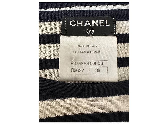 Top de malha riscado vintage CHANEL - FR 38 seminovo - vista 4