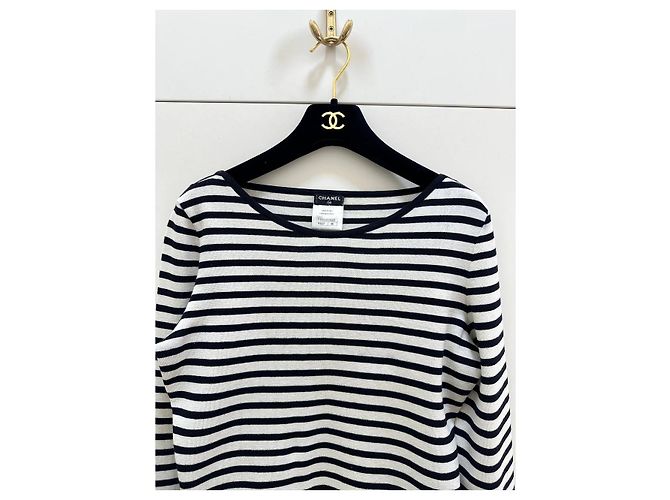 Top de malha riscado vintage CHANEL - FR 38 seminovo - vista 6