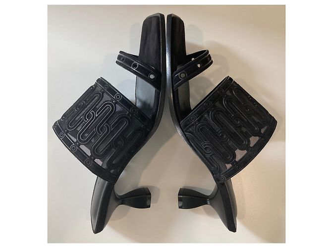 Eleganter Hermès Joia 55 Sandale Schwarz - Ansicht 12