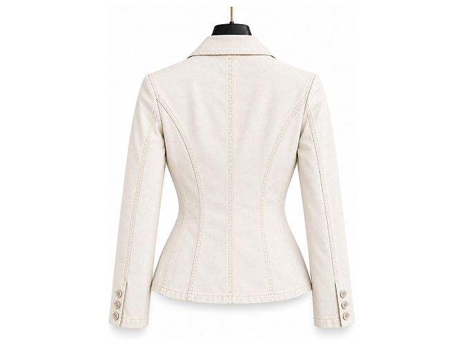 Just Cavalli Women's White Fitted Blazer – Made in Italy – Size M Bianco - vista 2