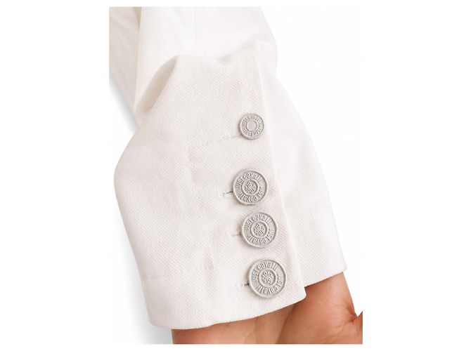 Just Cavalli Women's White Fitted Blazer – Made in Italy – Size M Bianco - vista 7